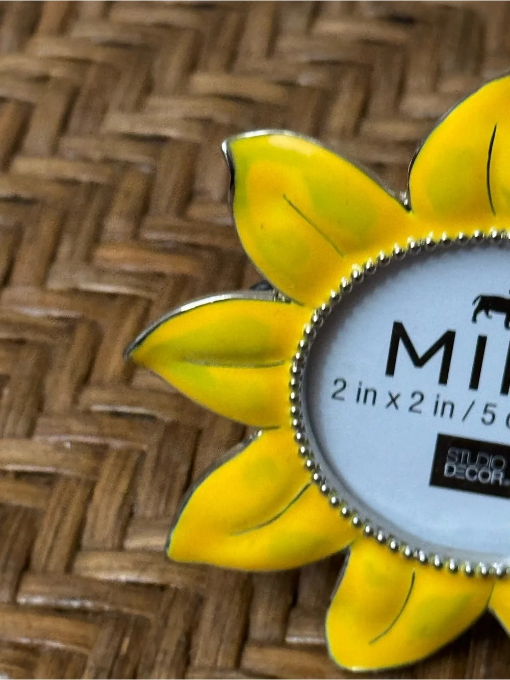 Studio Decor Yellow Sunflower Mini Photo Frame with Ladybug Accent